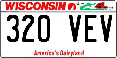 WI license plate 320VEV