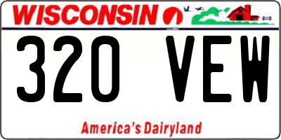 WI license plate 320VEW