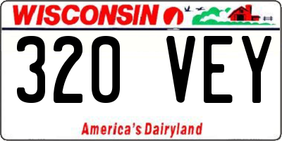 WI license plate 320VEY