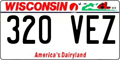WI license plate 320VEZ