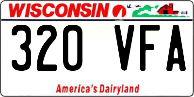 WI license plate 320VFA