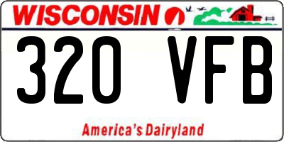 WI license plate 320VFB