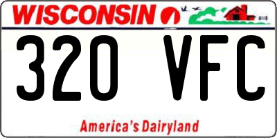 WI license plate 320VFC