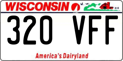 WI license plate 320VFF