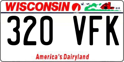 WI license plate 320VFK