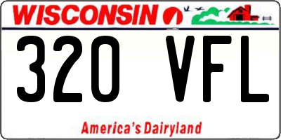 WI license plate 320VFL