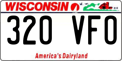 WI license plate 320VFO