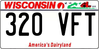 WI license plate 320VFT