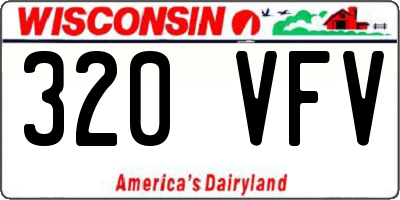 WI license plate 320VFV