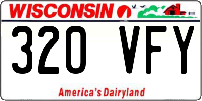 WI license plate 320VFY