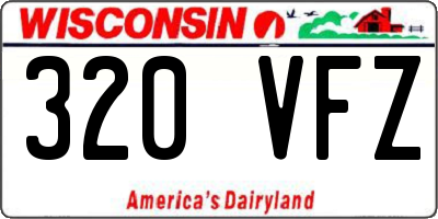 WI license plate 320VFZ