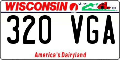WI license plate 320VGA