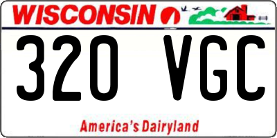 WI license plate 320VGC