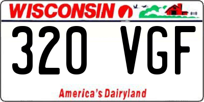 WI license plate 320VGF
