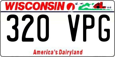 WI license plate 320VPG