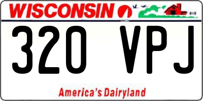 WI license plate 320VPJ