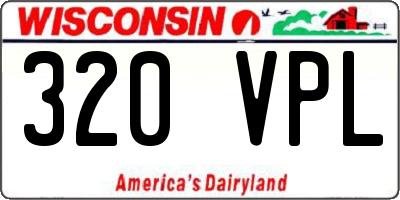 WI license plate 320VPL