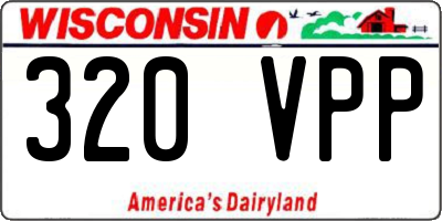 WI license plate 320VPP