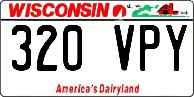 WI license plate 320VPY