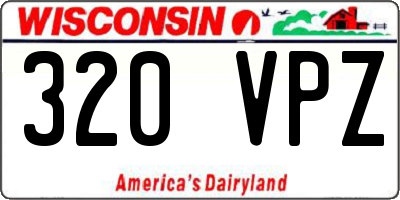 WI license plate 320VPZ