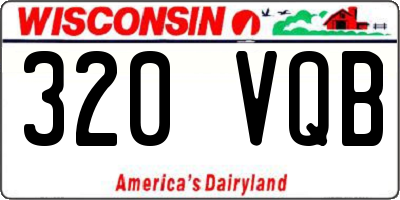 WI license plate 320VQB