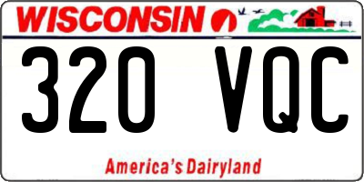 WI license plate 320VQC