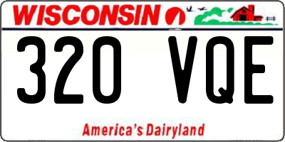 WI license plate 320VQE