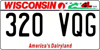 WI license plate 320VQG