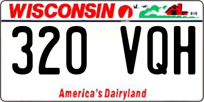 WI license plate 320VQH