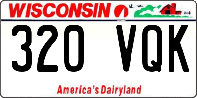 WI license plate 320VQK