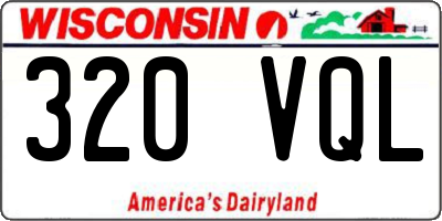 WI license plate 320VQL