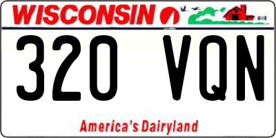 WI license plate 320VQN
