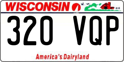 WI license plate 320VQP