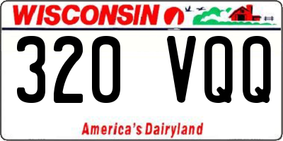 WI license plate 320VQQ