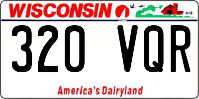 WI license plate 320VQR