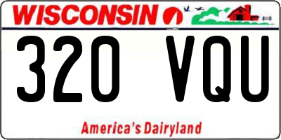 WI license plate 320VQU