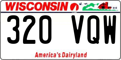 WI license plate 320VQW