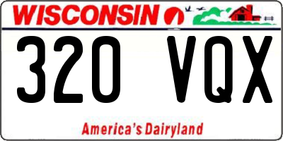 WI license plate 320VQX