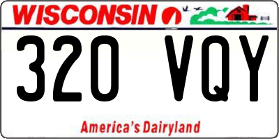 WI license plate 320VQY