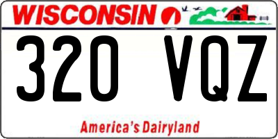 WI license plate 320VQZ