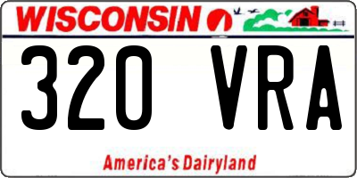 WI license plate 320VRA