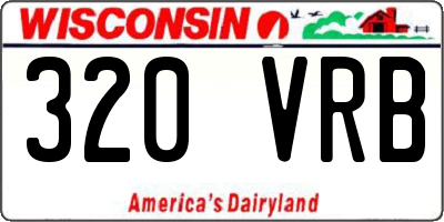WI license plate 320VRB