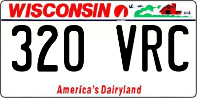 WI license plate 320VRC
