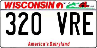WI license plate 320VRE