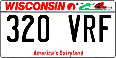 WI license plate 320VRF