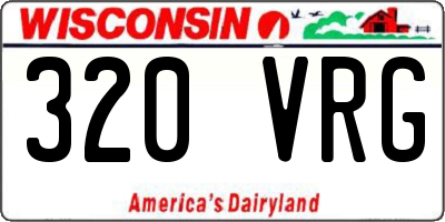 WI license plate 320VRG