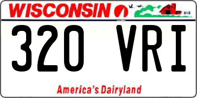WI license plate 320VRI