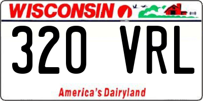 WI license plate 320VRL