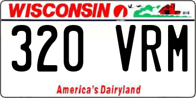 WI license plate 320VRM