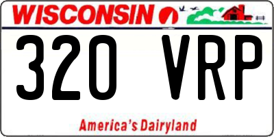 WI license plate 320VRP
